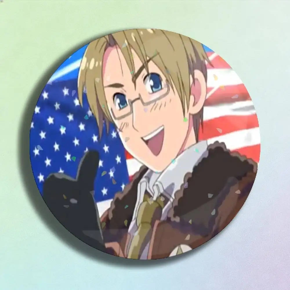 Anime Hetalia World Stars Alfred F. Jones Laser-Abzeichen, kreative Anstecknadeln, Brosche für Tasche, Kleidung, Hut, Dekoration, Geschenke, Fans, Sammlerstücke – Detail 16