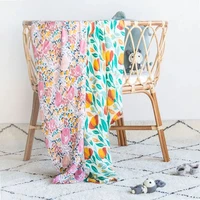 Kangobaby 2Pieces/Set 70% Bamboo+30% Soft Cotton Baby Swaddle Wraps Cotton Baby Muslin Blankets Newborn 100% Bamboo Muslin Quilt 1