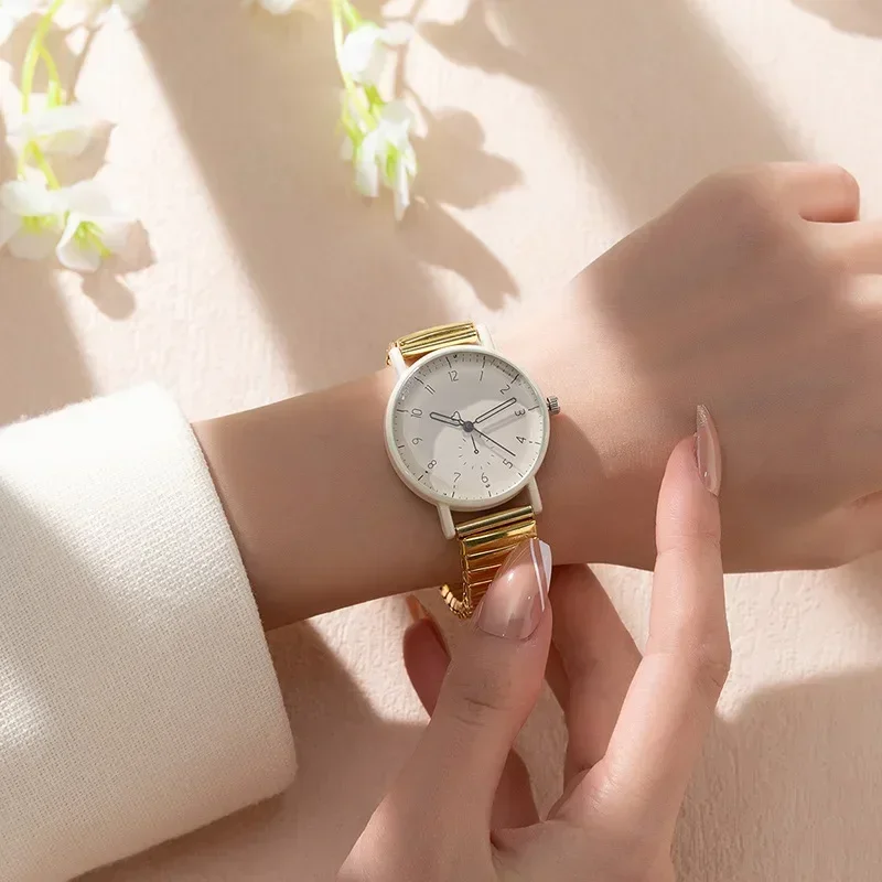 Spring Elastic Strap Women's Watch Fashion Casual Quartz Student Digital Dial Versatile Wristwatch Dropshipping Reloj Mujer 2