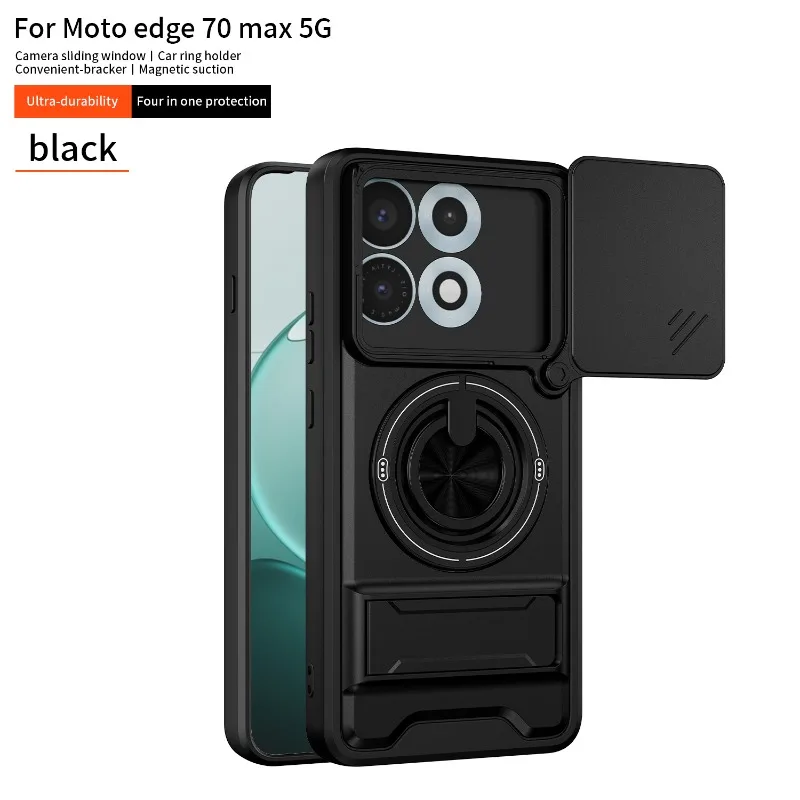Durable Magnetic Armor Case with Wireless Charging and Ring Holder