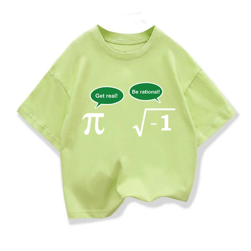 Baby Boys T-shirt High Quality Cotton Funny Math Design Printed Loose in Summer Casual O-neck T-shirt for Kids Tees Girls Tops