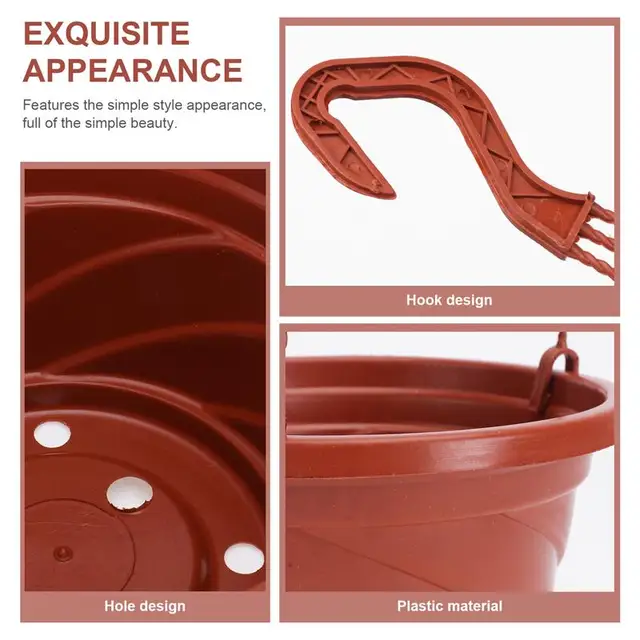 10 Készlet Lógó Típusú Virágcserepek Dekorák Műanyag Növényi Edény Díszítés Kerti Kellékek Otthoni Udvar Barkácsolás Virág Edényes Kosár - Image 6