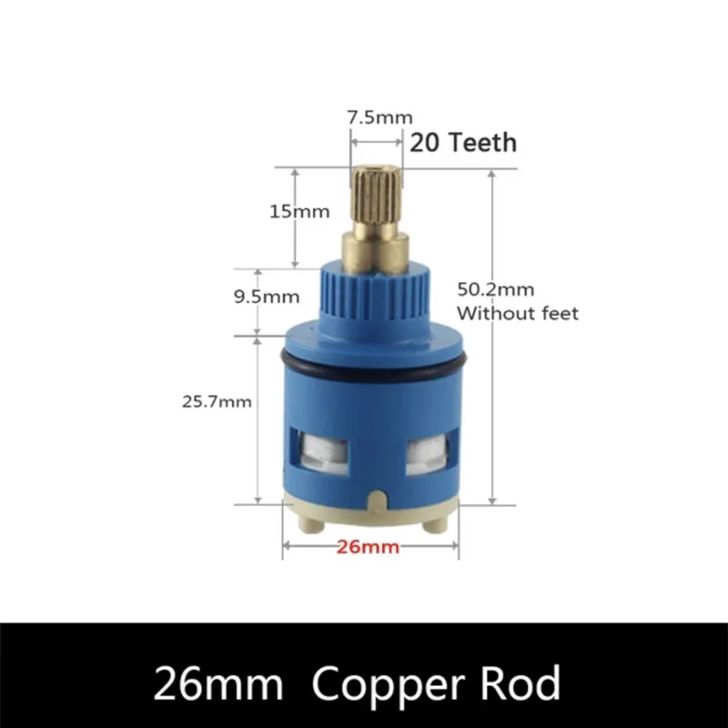 26MM Shower Faucet Ceramic Spool/Shower Sprinkler Water Separator 2-Hole Diversion Valve Core