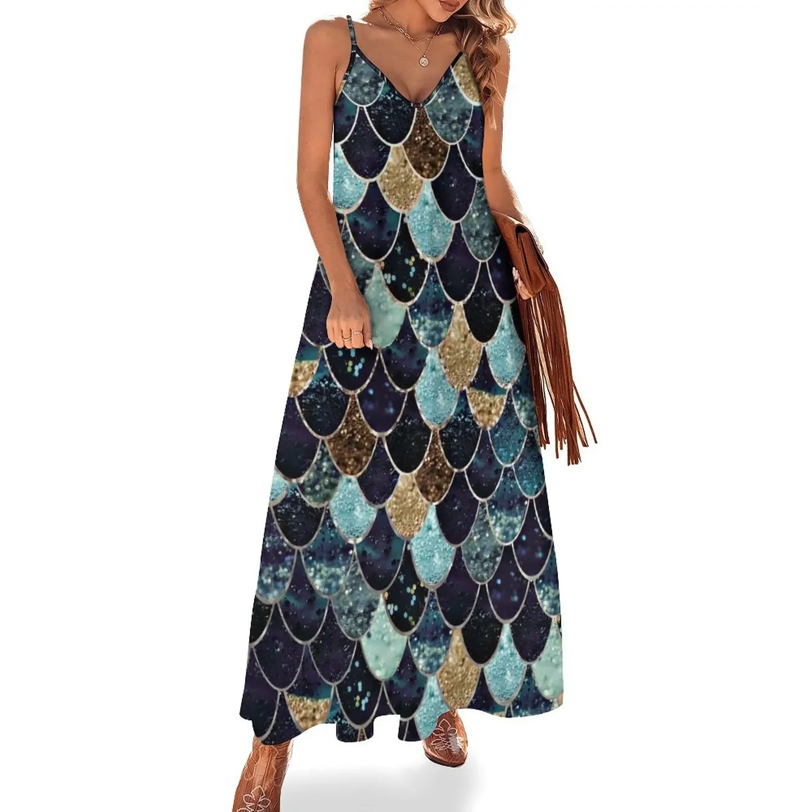 

MYSTIC MERMAID BLUE Sleeveless Dress summer dresses for women 2024 Prom gown dresses summer festival outfit women