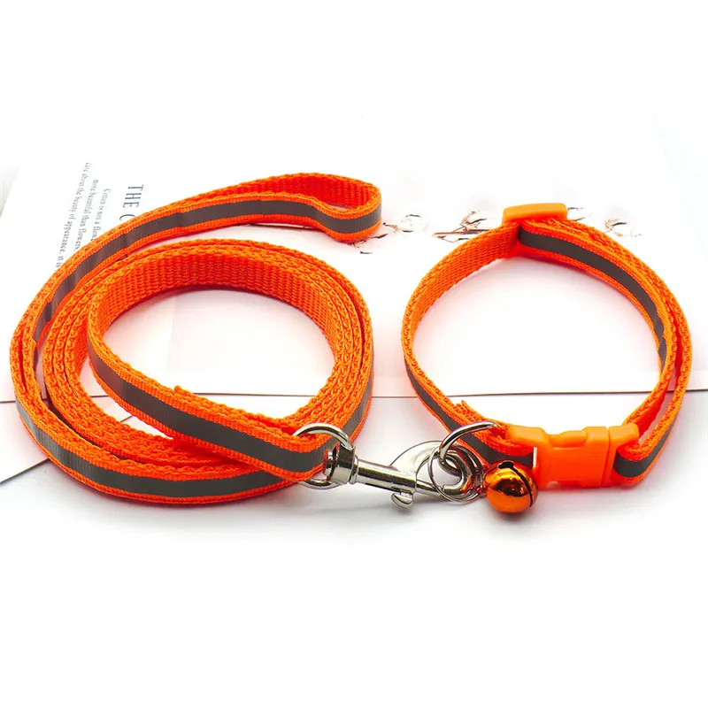 Reflective Pet Leash Kitten and Dog Collar Adjustable Walking Rope Set for Dogs and Cats Go Out Traveling Pet Accessories 