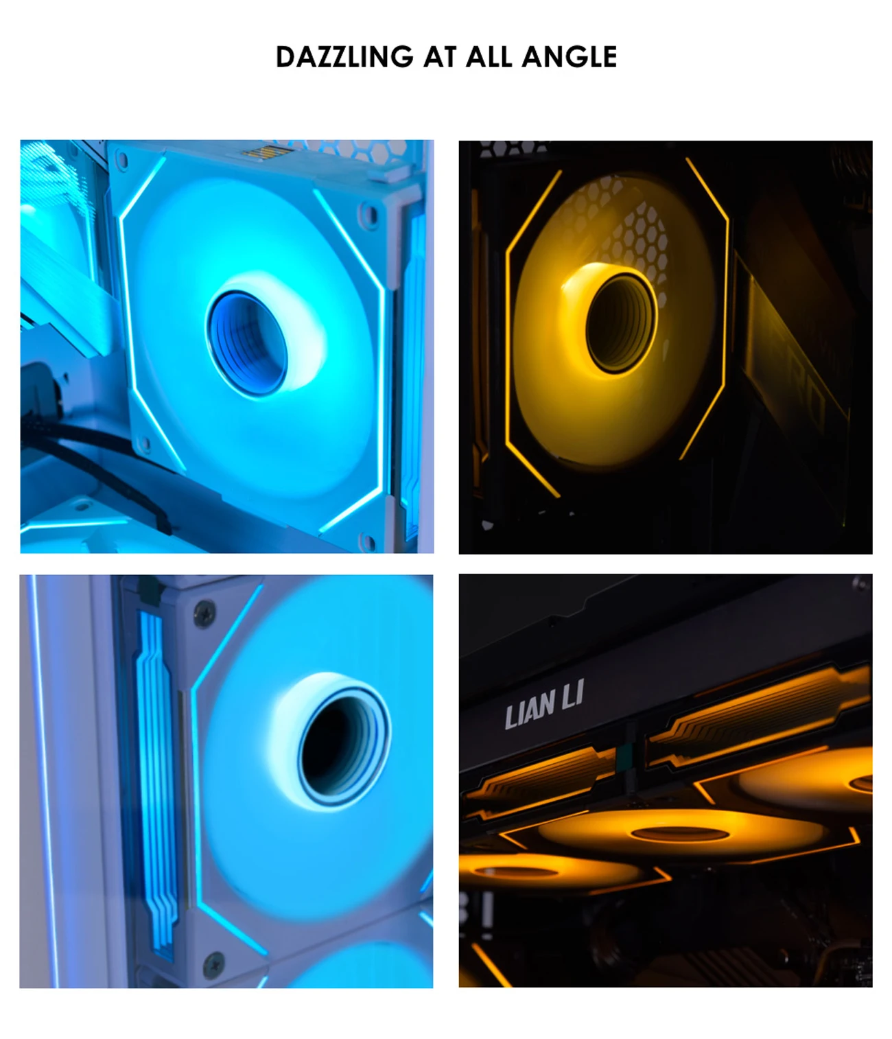 Lian li Uni sl Infinito 120 Fan Espelho Daisy Cadeia Argb 40 Leds L-connect 3.0 System Preto e Branco Cor Uf-slin120 - Imagem 3