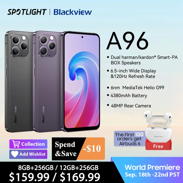 World Premiere] Blackview A96 12GB 256GB, 8GB 256GB, 6.5”120Hz 2.4