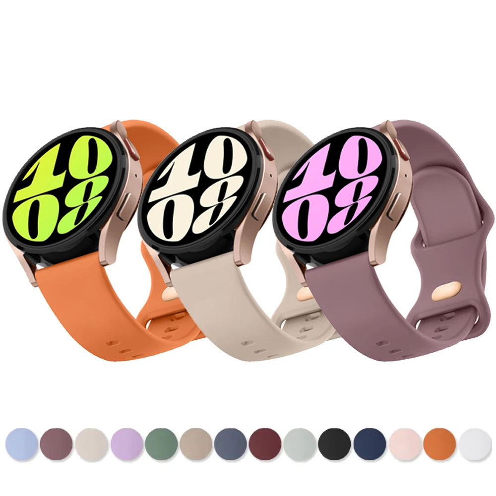 

Ремешок силиконовый для Samsung Galaxy Watch 4 5 6 Classic/Watch 5 4 3 6 5Pro 45 мм/Galaxy Watch 42 мм/Active 2 40 мм, браслет 20 мм
