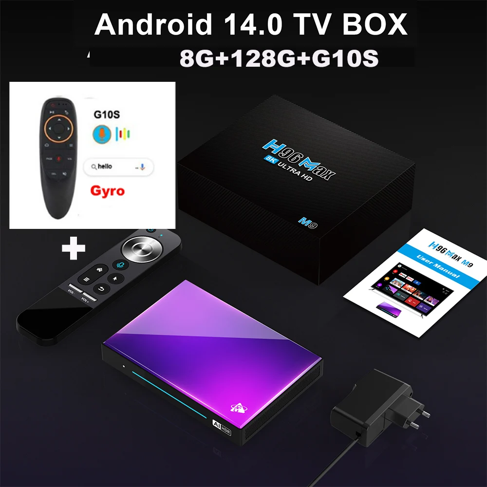 H96 Max M9 AI Smart TV Box アンドロイド14 ボックス H96 MAX M9S Octa Core 8K Android 14 TV BOX with AI Smart