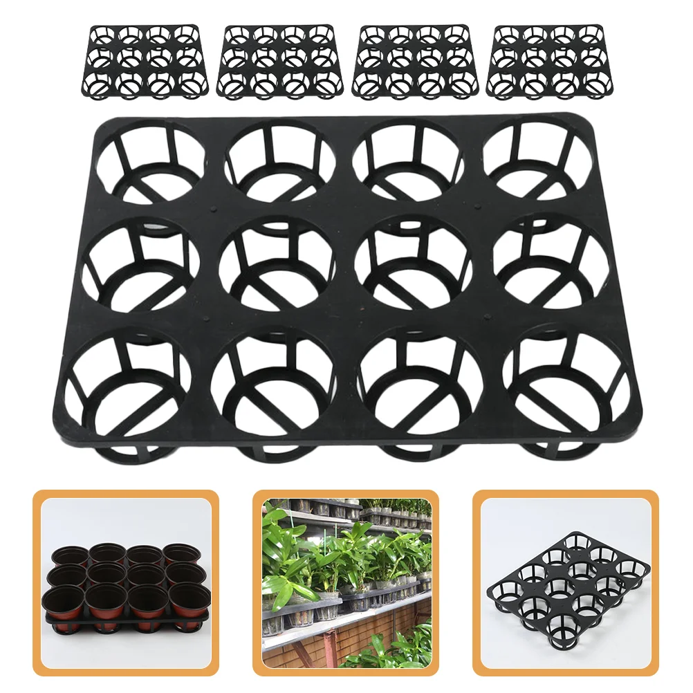 

5 Pcs Flower Pot Bracket Grower Storage Racks Planter Holder Tray Germination Container Thicken Nursery Plastic