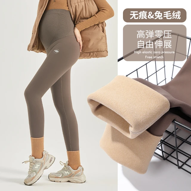 Winter Thermal Maternity Legging Plus Velvet Warm Seamless Belly Pencil  Yoga Pants for Pregnant Women Sports Casual Pregnancy - AliExpress