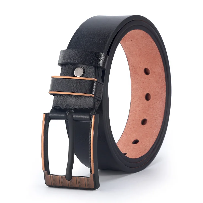 

Fashion And Classical PU Alloy Square Buckle Belts Business Versatile Leisure Belts Black For Men Jean Pants Waistband