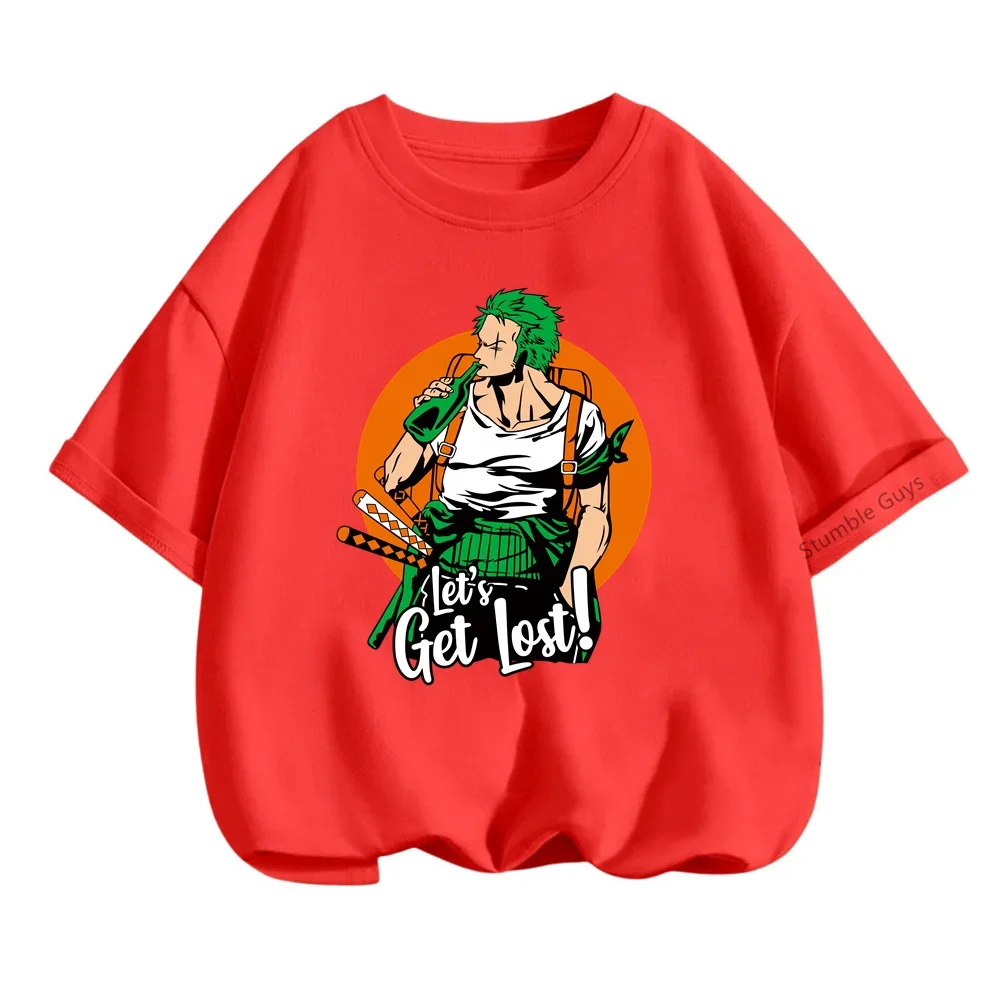 thumbnail image 1 of Camiseta de una pieza de Anime para adolescentes, camisetas de manga corta de verano, ropa para niños, camisetas de Luffy para niñas, camisetas de Sonic, 1 of 5