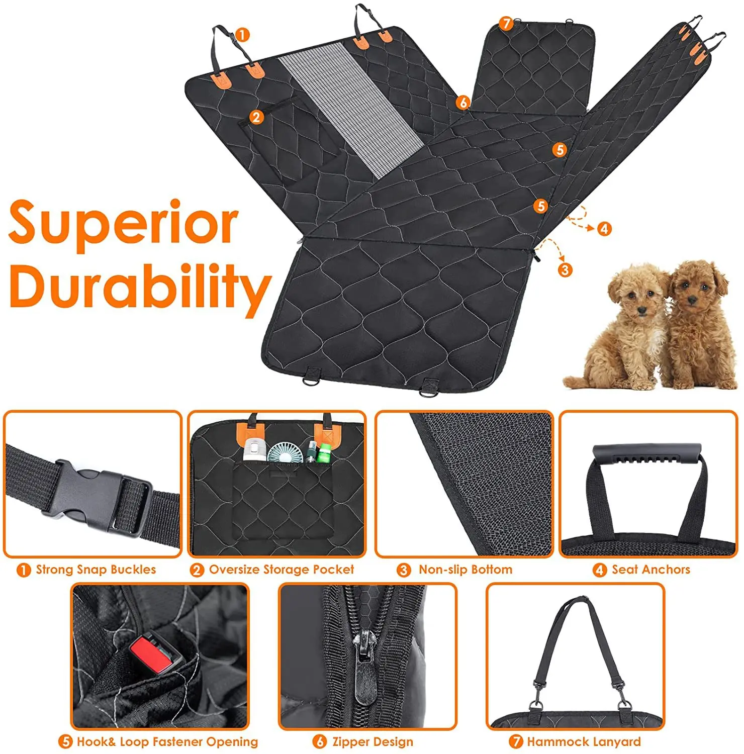 Car pet mat waterproof car dog seat cover rear