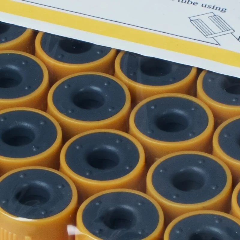 100 Pieces PET 3ML/5ML Laboratory Centrifuge Tube Yellow Hat Vacuum Collection Tube Gel and Clot Activator 12 X 75mm