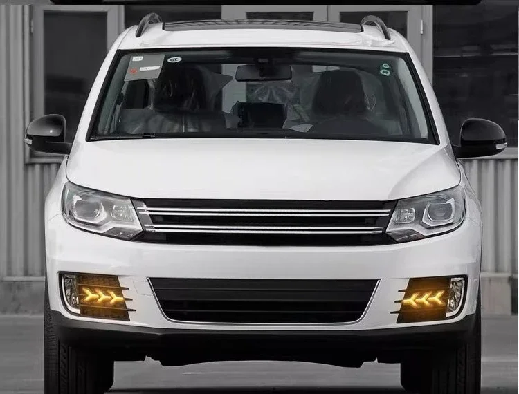 For Volkswagen Tiguan 2013 2014 2015 2016 2017 Car Led Daytime Running Light Front Fog Lamp DRL Yellow Dynamic Turn Signal detail image 14