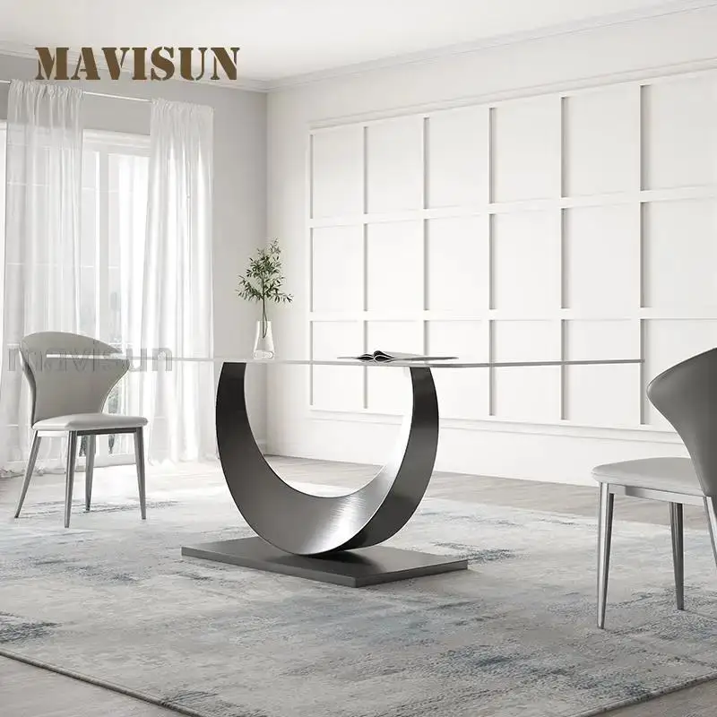 Dining Table Chair Combination Sintered Stone Dining Table Italian Minimalist Slate Dining Table Size Apartment Light Luxury Modern High-end Rectangular Creative Designer Kitchen Table