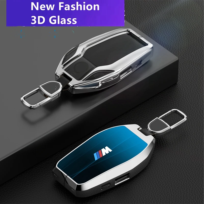Car 3d Glass Key Holder Case Cover For Bmw 730i 740i 750i 7 Series G12