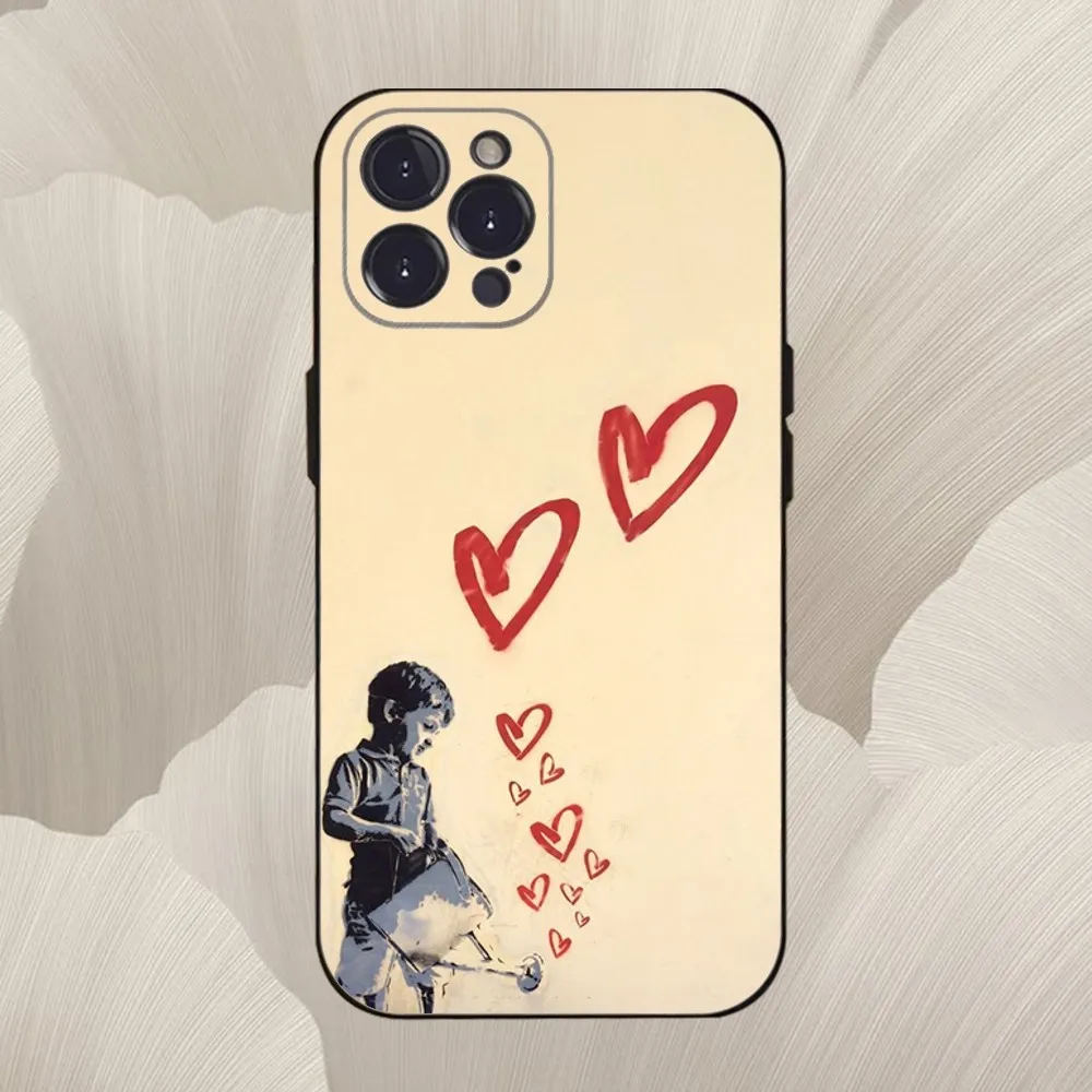 Street Art Graffiti-Themed Soft Black Phone Case Cover
