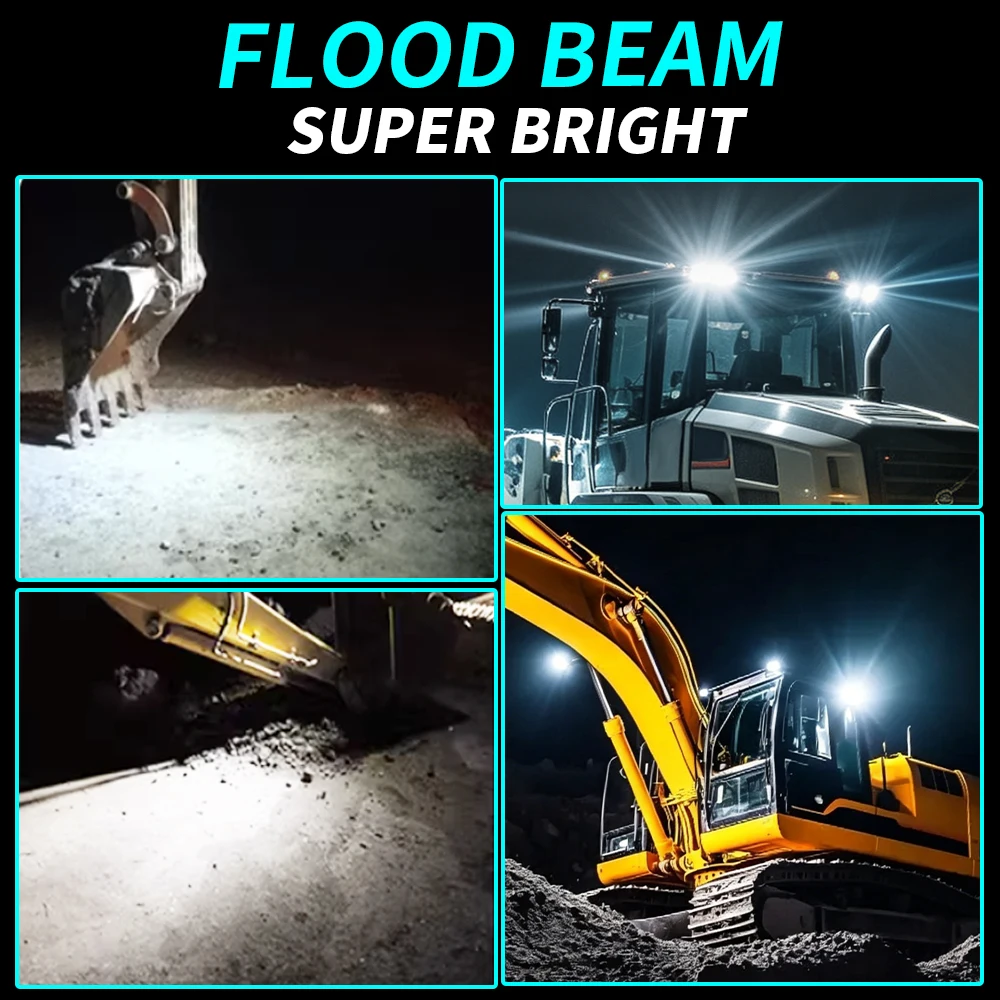 Ultra Bright LED Work Light Bar - 6LED, IP68, Flood Beam, 6000K White Light