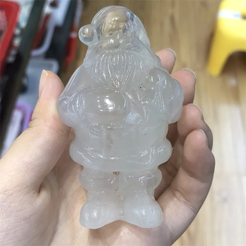 

Natural Fluorite Santa Claus Carving Decor Figurines Art Craft Table Ornament Home DIY Decoration Christmas Gift 1pcs