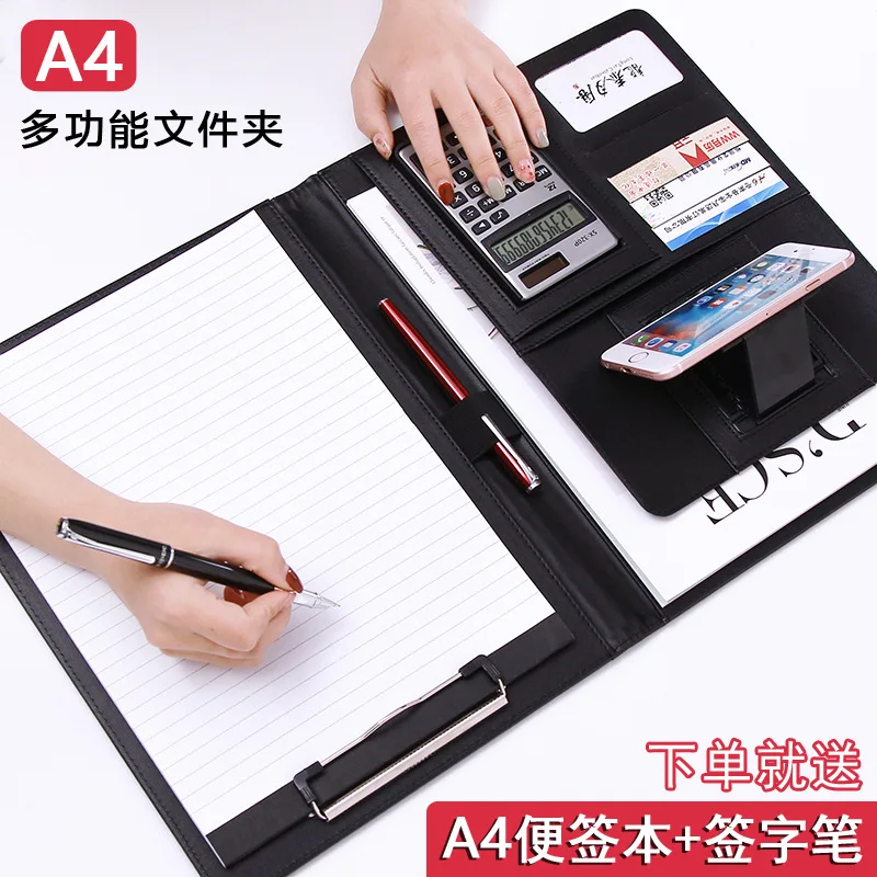 

Multifunctional A4 Folder Leather Sales Contract This Manager Clip Business Office Folder Board Wholesale