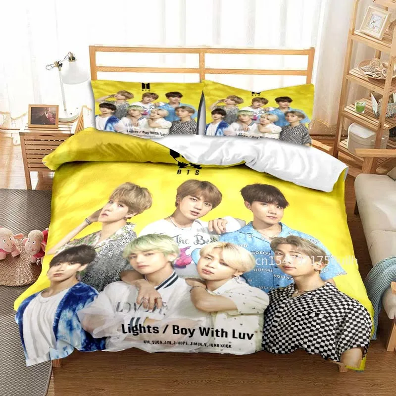 

Kpop Bedding Music BT Band All Season Twin Bedding Set 3 Piece Comforter Bed Duvet Cover Double King Bedding Set