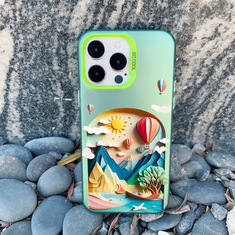 Kreative Berglandschaft 2D-Druck Handyhülle für iPhone 17 16 15 14 13 12 11 Pro Max 13 Mini 15 Plus Laser-Cover – Detail 12