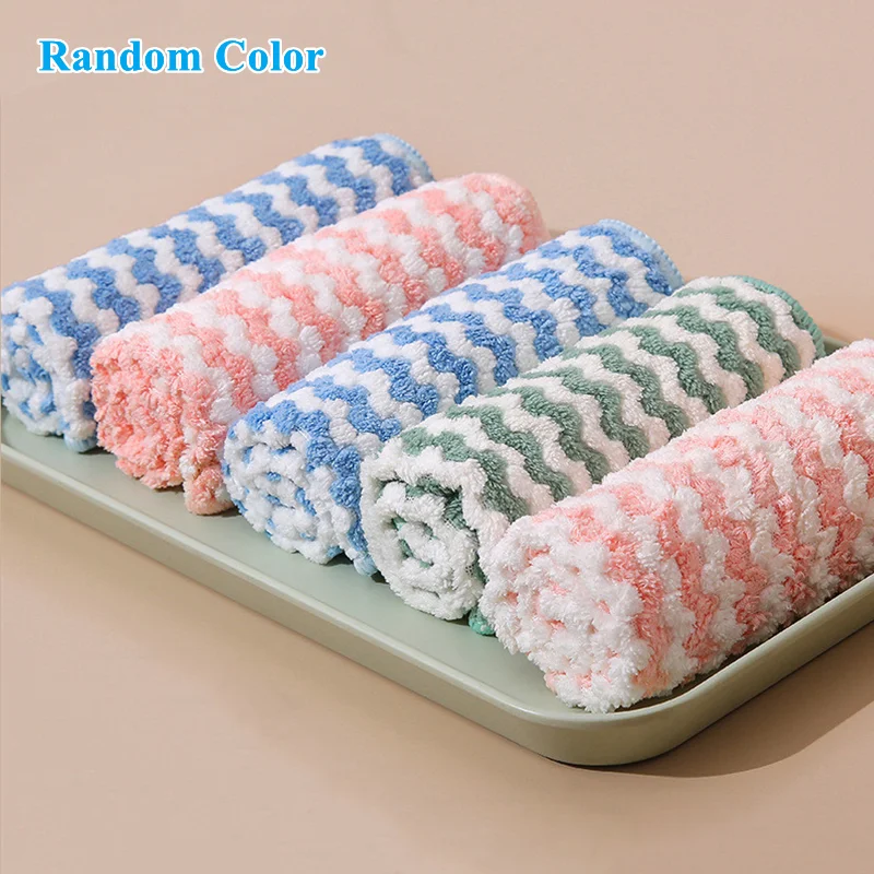 Kitchen Dishtowels Nonstick Coral Fleece Rags Water Absorbent Thickened Dish  Cloth Washable Fast Drying Household Cleaning Rags - AliExpress