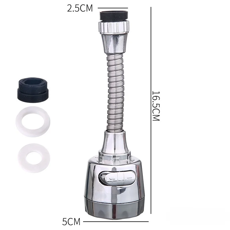 1PC 360° Rotating Kitchen Faucet Nozzle - RV Sink Extender, Water-Saving Splash Proof Nozzle with Polished Surface boat