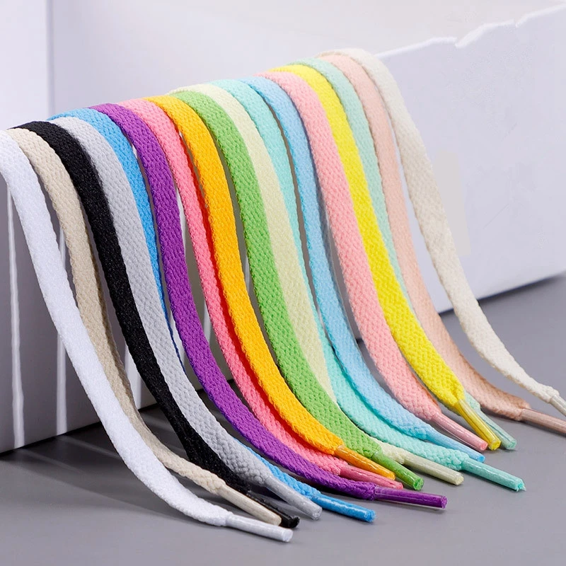 Vibrant 36-Color Flat Shoelaces for Sneakers - Classic Solid White & Black Options