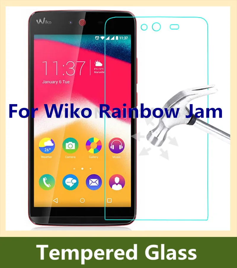 Pellicola Proteggi Schermo In Vetro Temperato Di Sicurezza Antideflagrante Ultra Sottile 9H 2.5D Per Wiko Rainbow Jam Guard Pelicula De Vidro