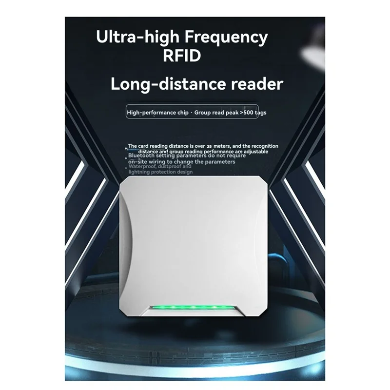 B47C 25M 장거리 UHF RFID 리더 860-960Mhz 충돌 방지 다중 태그 판독 0--33Bbm ISO18000-6CISO18000-6B RS485
