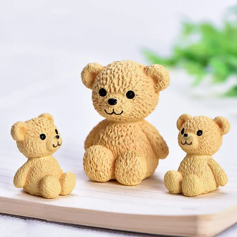 Colorful Simulation Plush Bear Doll DIY Birthday Cake Dessert Decor Topper Children's Day Valentine's Creativity Love Gift