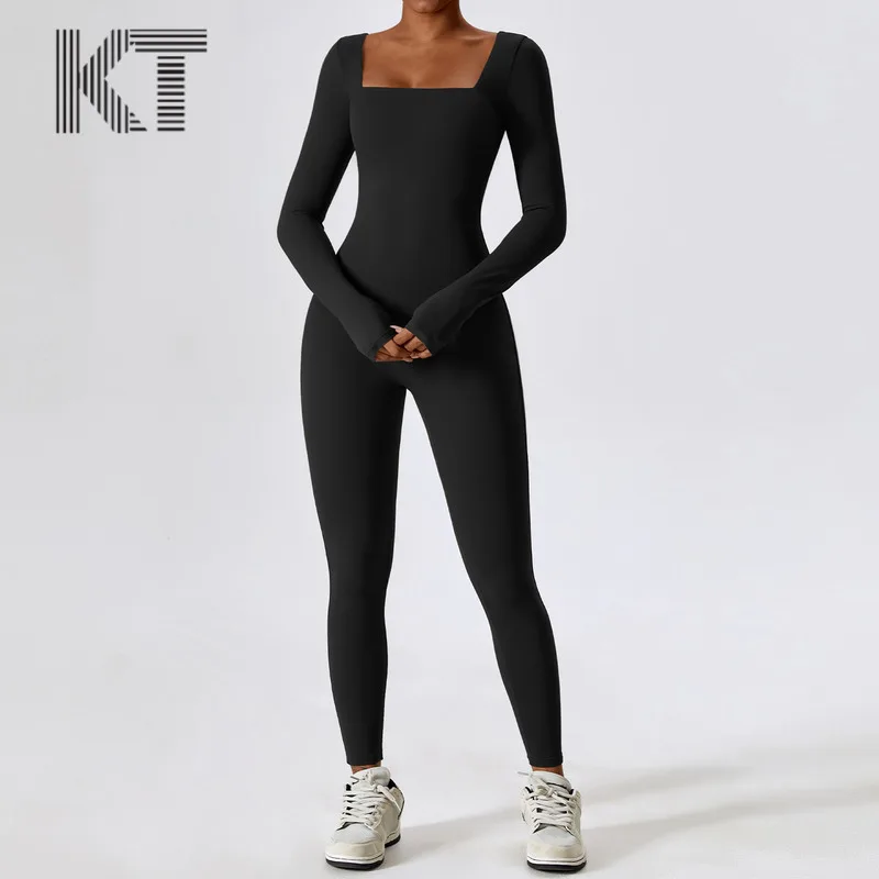 Yoga Suit Fitness Dance Quick Drying Moisture Absorption Long Sleeved Jumpsuit Sexy Leggings Women's Tight Fitting Clothes