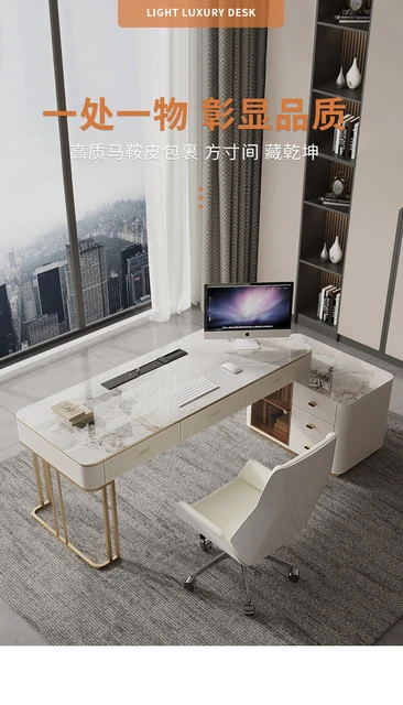 Light luxury and extremely simple slate desk, modern office desk, high-end  study desk, computer desk
