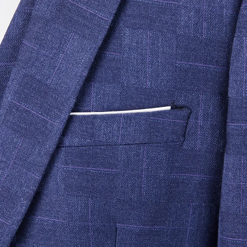 Jacket Vest Pants High-end Brand Plaid Official Business Office Suit 3Pcs or 2pcs Set Bride's Wedding Dress Party Male Suits