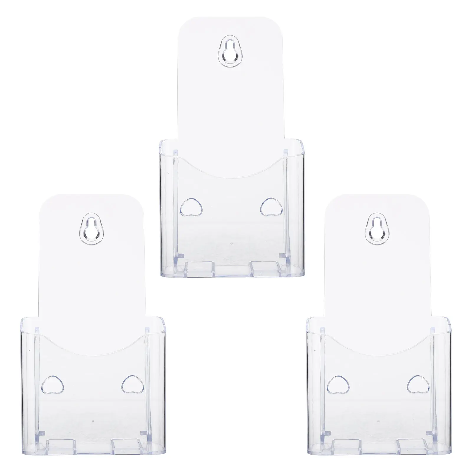 3Pcs 아크릴 팜플렛 디스플레이 스탠드 투명 교수형 사무실 브로셔 홀더 데스크탑 문서 선반 브로셔 보관 랙