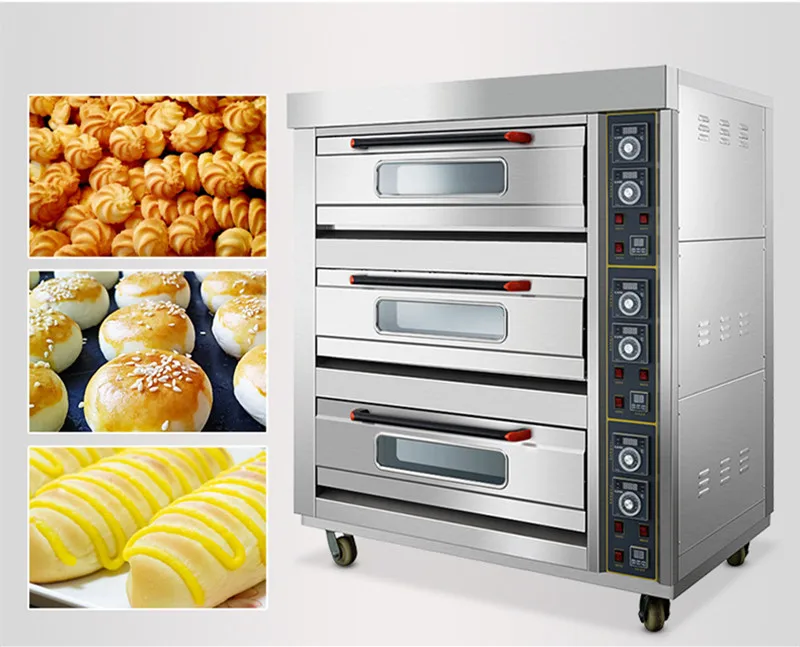 3 Layer 6 Trays Commercial Electric Bread Pizza Cake Baking Drying Ovens Egg Tart Chicken Biscuit Cookie Bakery Oven for Sale electric constant temperature vacuum drying oven digital display vacuum laboratory industrial drying