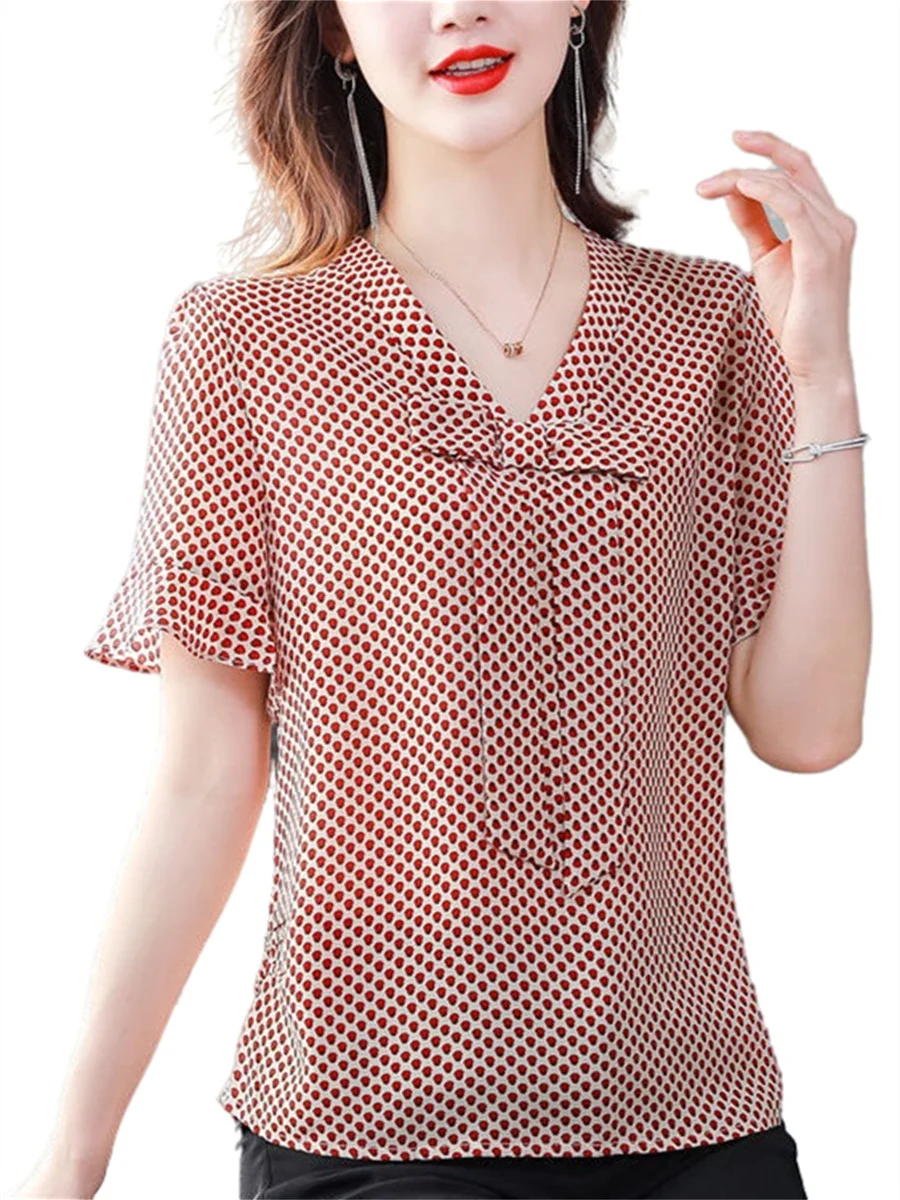 polka dot summer blouse