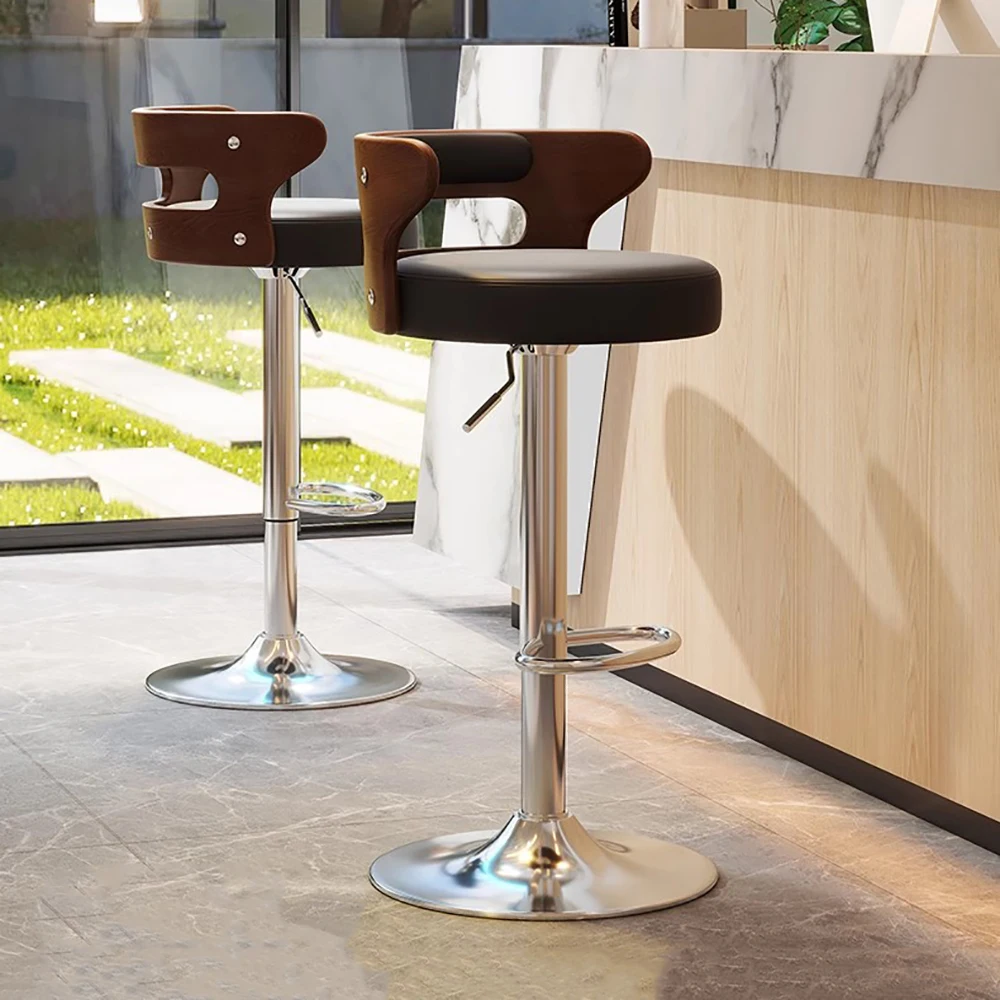Vintage Classic Bar Chair Luxury Premium Minimalist Ergonomic Bar Chair Adjustable Trendy Taburetes De Home Furniture