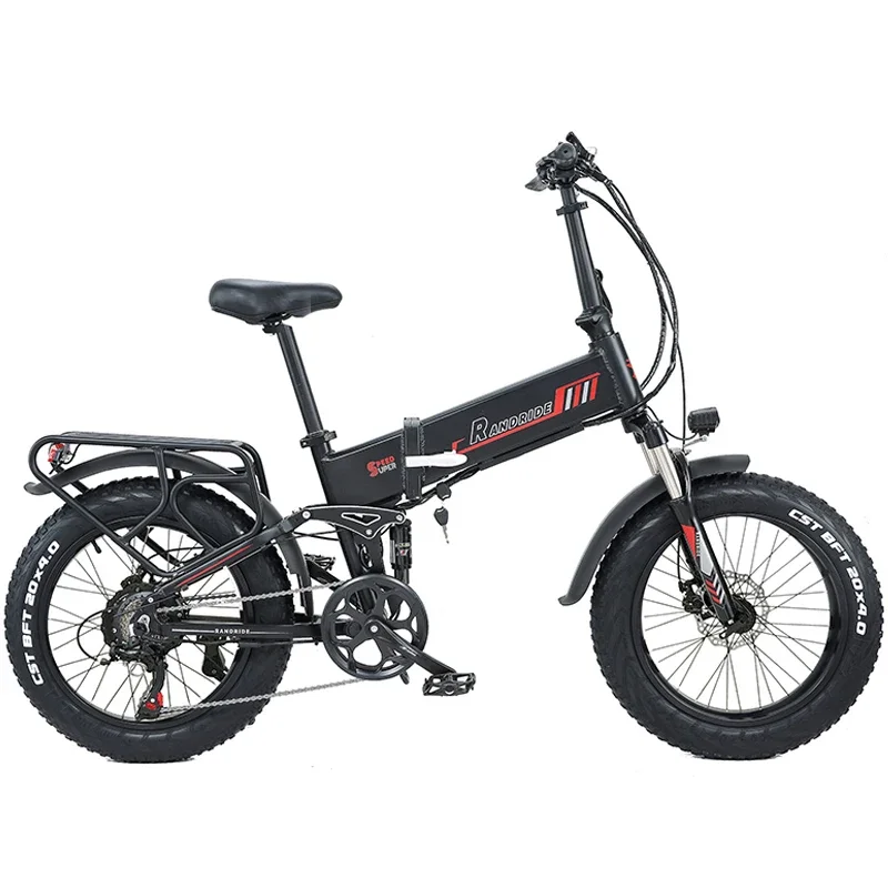 

RANDRIDE YX20 Folding Electric Bicycle 48V 1000W 17Ah 20*4inch Fat Tire Ebike Mountain Off-Road Full Suspension Electric bike