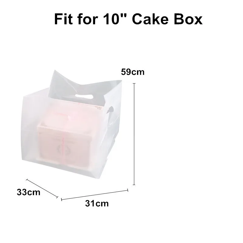 50 Stück mattierter transparenter tragbarer Ständer aus Kunststoff zum Backen, 10,2 cm, 15,2 cm, 20,3 cm, 25,4 cm, Kuchen, Brot, Dessert, Lebensmittelverpackung, Taschen zum Mitnehmen – Detail 10