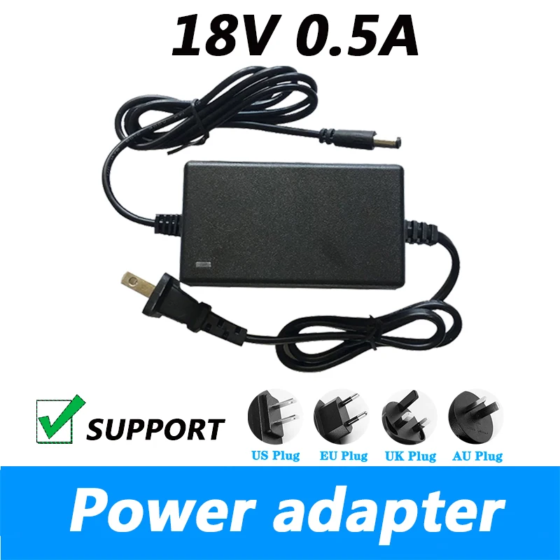 

AC110-240V DC 18V 0.5a светодиодный светильник Strip Universa Adapter AC / DC Converter Power Supply Eu Plug Us Plug 5,5*2,1 MM