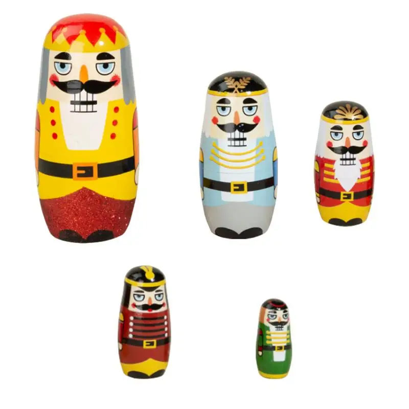 

Russian Nesting Doll Matryoshka Doll Nutcracker Figures Decorative Toys Stacking Dolls Table Ornaments For Children's Room &
