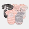 Ircomll 5 Pairs/lot Baby Boy Girl Clothes Newborn Infant Short Sleeve Cotton Bodysuits for Babies Baby Girl Set Baby Costume 1