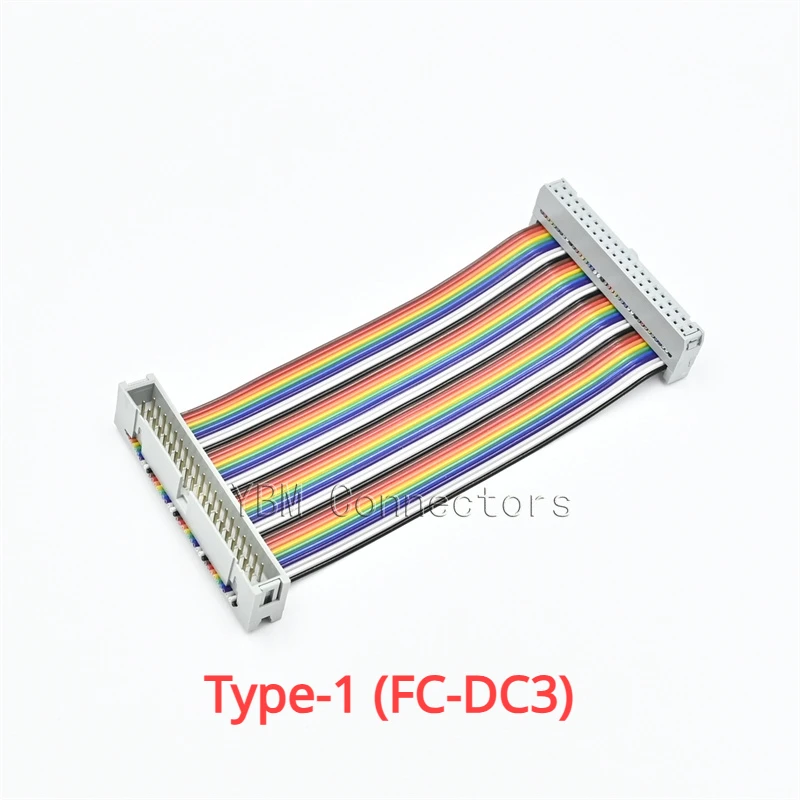 FC to DC3 2.54MM Pitch IDC Color Flat Cable LED Screen Connection JTAG Download Line 10/20/40/60/80/100cm 40P GPIO Ribbon Cable