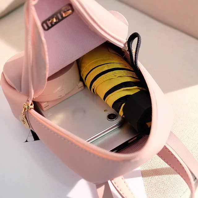 Women's Mini Backpack Luxury PU Leather Kawaii Backpack Cute Graceful  Bagpack Small School Bags for Girls Bow-knot Leaf Hollow - AliExpress