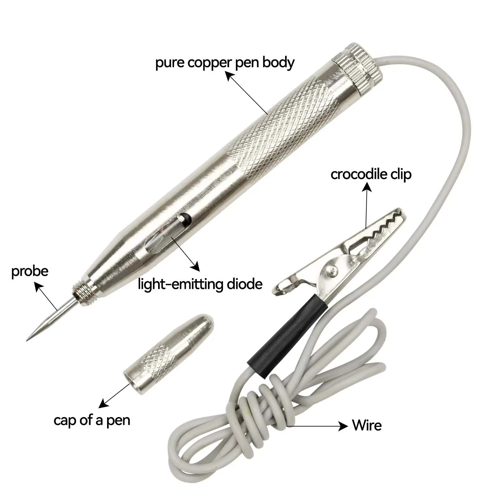 Multivoltage Automotive Circuit Tester with Copper Diagnostic Pen