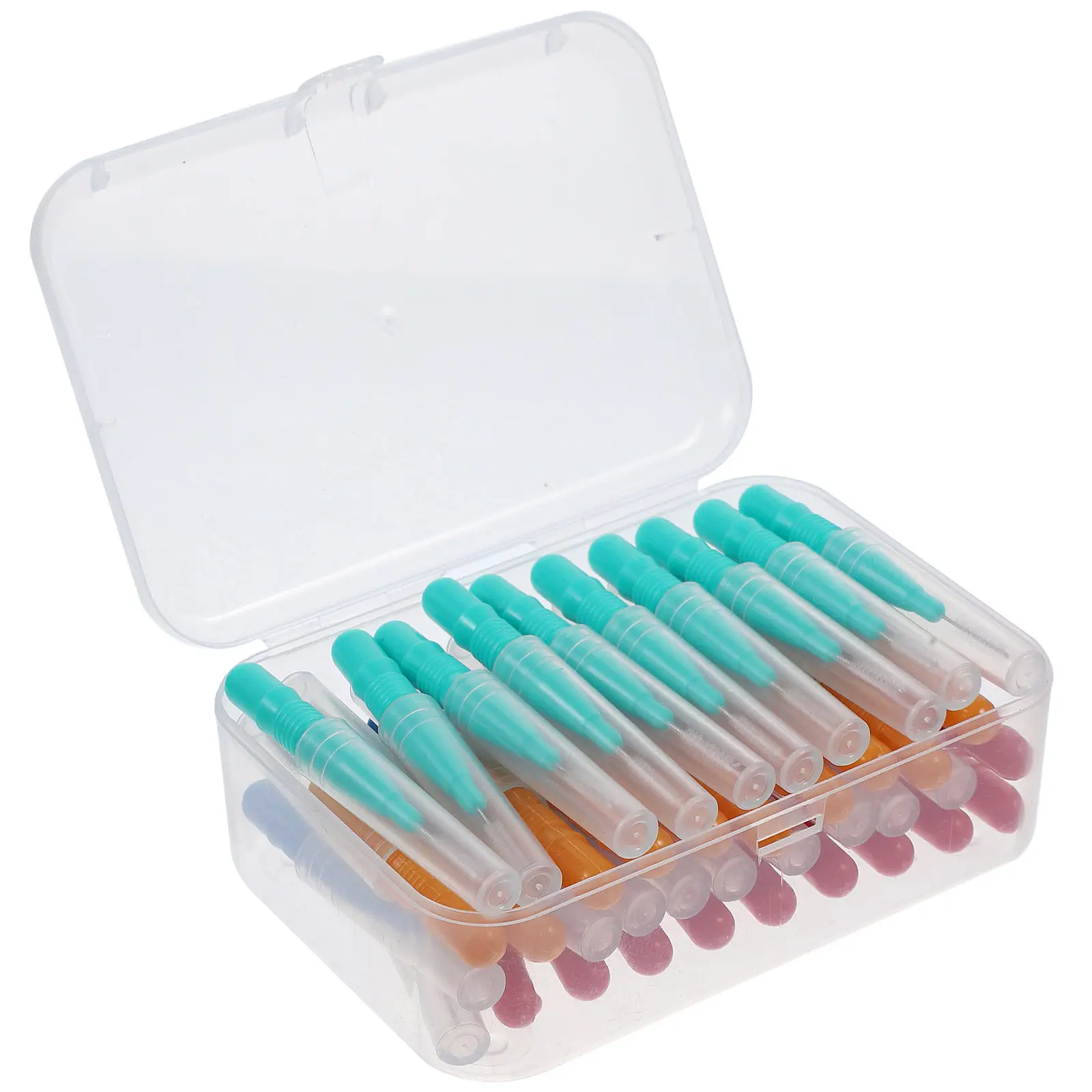 40Pcs 치간 브러쉬 내구성 나일론 플라스틱 치아 클리너 교정기용 휴대용 치과 청소 도구 구취 방지
